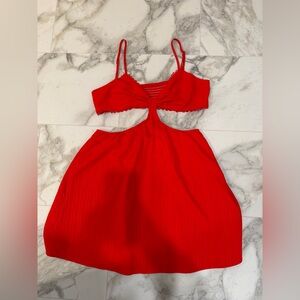 SHEIN Vibrant Red Cutout Dress